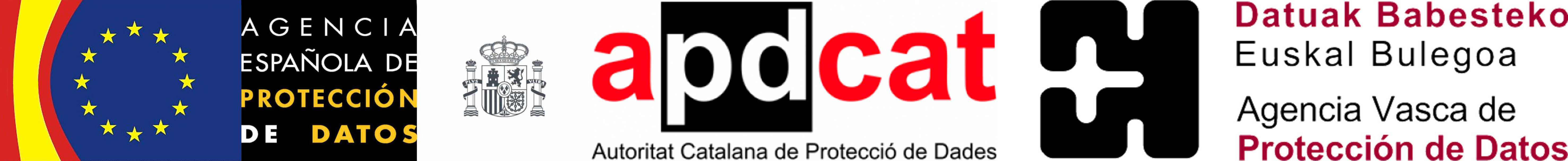 Logotyp Spanska Dataskyddsmyndigheten, Autoritat Catalana de Protecció de Dades och Datuak Babesteko Euskal Bulegoa